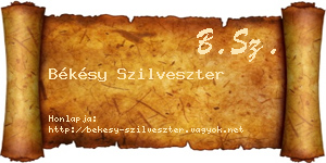 Békésy Szilveszter névjegykártya
